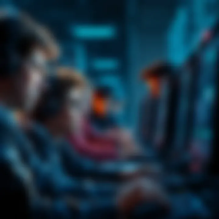 Frustrated miners during Simple Mining downtime Group of miners looking frustrated at computer screens due to Simple Mining downtime