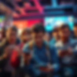 Group of people showing frustration while trying to watch ads for rewards on their devices