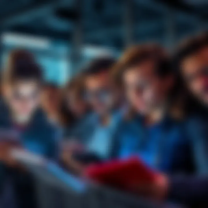 Group of people looking at their devices with concern about pending tax forms