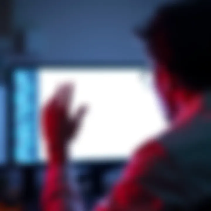 A person shows frustration while staring at a computer screen with no ads displaying, symbolizing ad display issues.