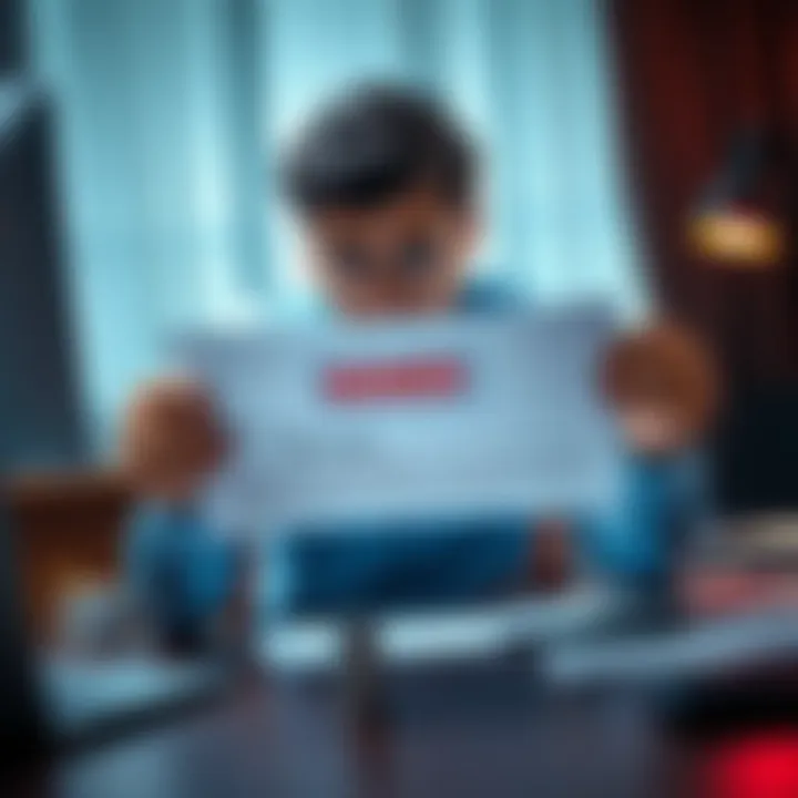 Frustrated person holding a claim denial letter A person looks upset while holding a letter indicating a denied insurance claim from xCover, sitting at a desk with paperwork around them.