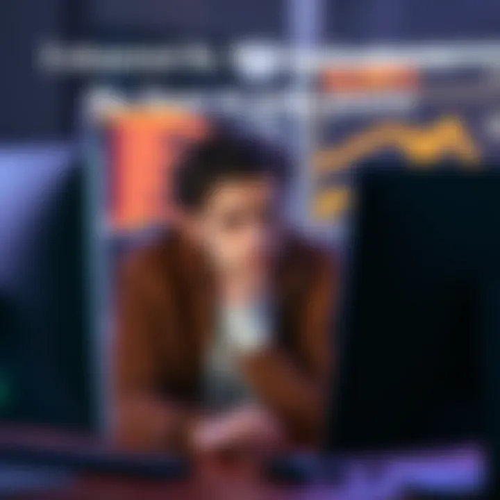 A person sitting in front of a computer with a frustrated expression, reflecting on changing goals and challenges in an online exchange program