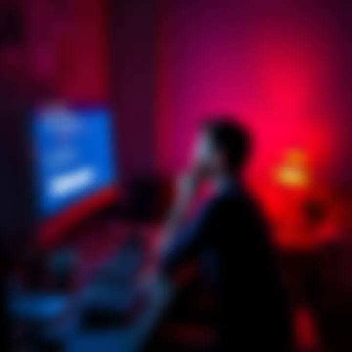 A frustrated individual sitting at a desk, staring at a computer screen showing an account status, symbolizing a year-long account freeze after KYC approval.