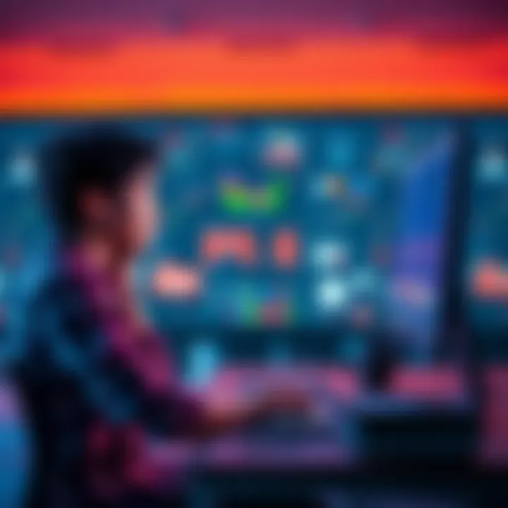 Person looking frustrated at a computer screen A person sitting at a desk, looking frustrated while staring at a computer screen filled with low effort AI posts