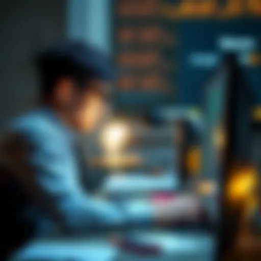 Person looking frustrated at a computer screen Individual sitting at a desk, showing frustration while trying to recover a Binance account on a computer, with visible email and phone details nearby