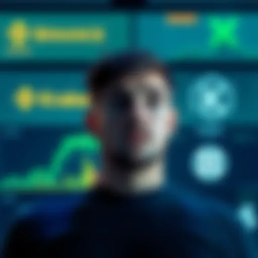 A frustrated person looking at a screen showing Binance and Kraken logos, illustrating the issue of lost cryptocurrency during a transaction.