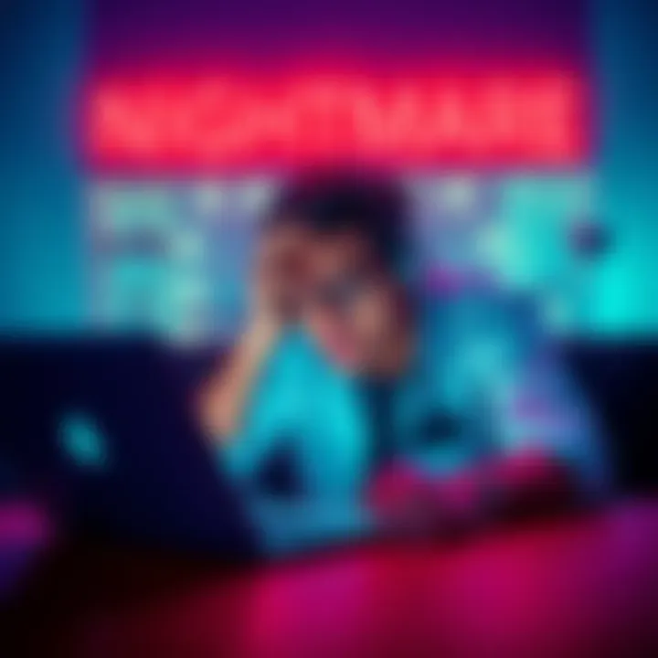 A person showing frustration while trying to log into their account on a laptop