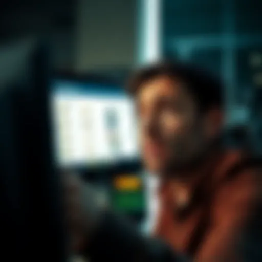 Frustrated person looking at limited options A person expressing frustration while looking at a screen with limited AMP selections, showing lack of options and concern over future updates.