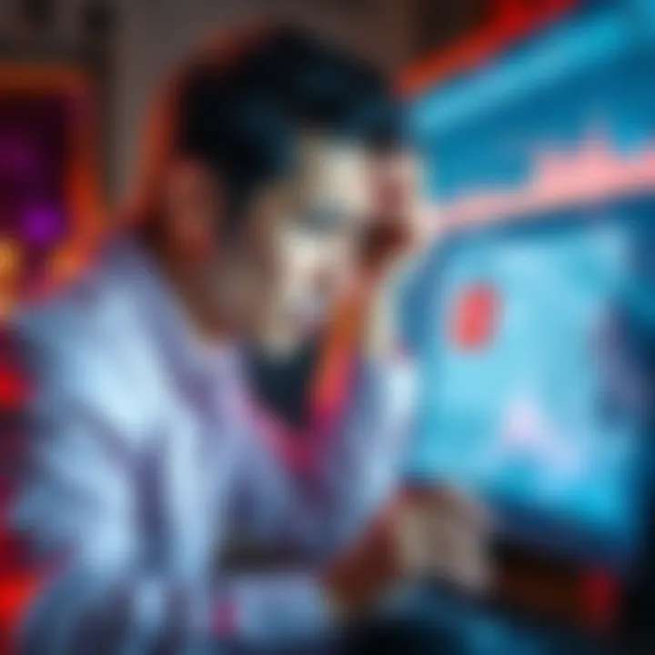 A person showing frustration while looking at a locked computer screen with a help ticket open, indicating ongoing customer service issues.