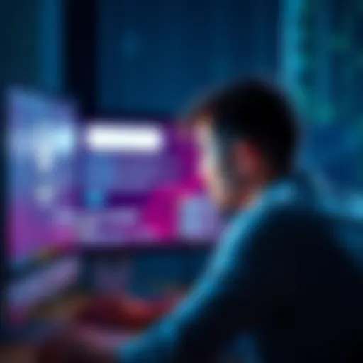 A person looking stressed while trying to log into an account on a computer with a warning message displayed on the screen