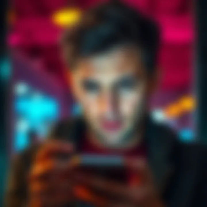 A person showing frustration while looking at their phone screen, indicating issues with ads not displaying properly