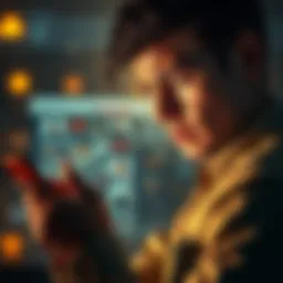 A person showing frustration while looking at their smartphone filled with intrusive ads