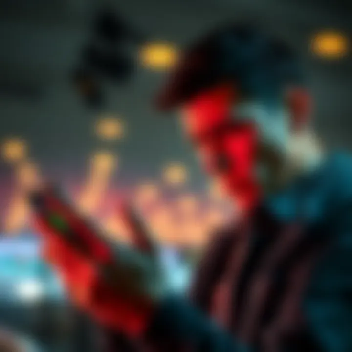 A person appears frustrated while looking at their phone, reflecting on investment decisions. The screen shows the Robinhood app interface, indicating dissatisfaction with the platform.