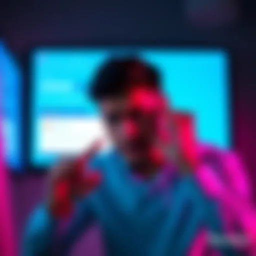 A person showing frustration while trying to access Revolut's web platform, with loading errors visible on the screen.