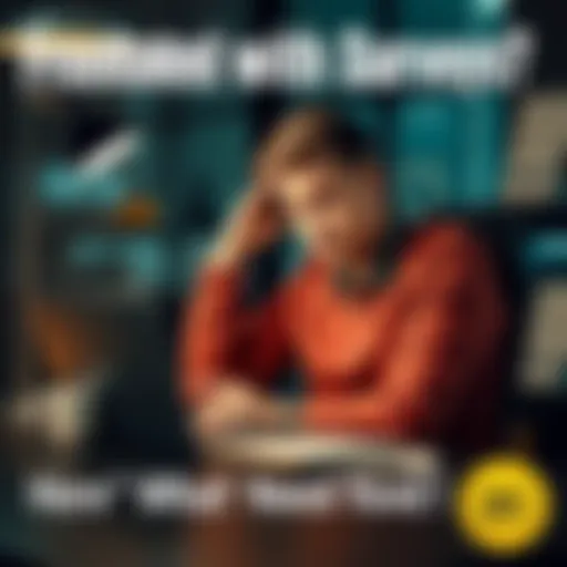 A person sitting at a desk looking frustrated while completing an online survey on their laptop