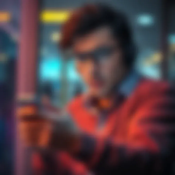 A person looking frustrated while trying to complete an international transfer on a mobile phone, representing poor customer support experience.