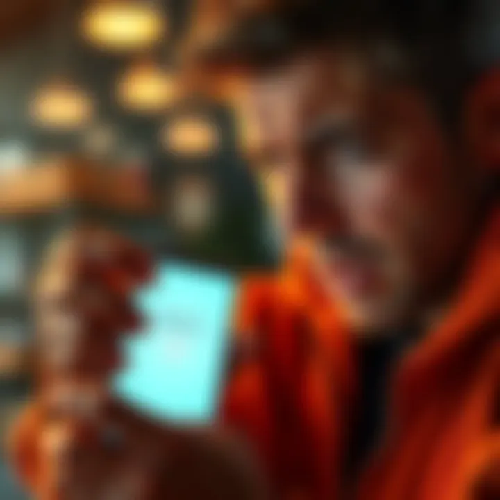 A person looking annoyed while trying to unlock apps on their smartphone, showing a screen with multiple unlock prompts.