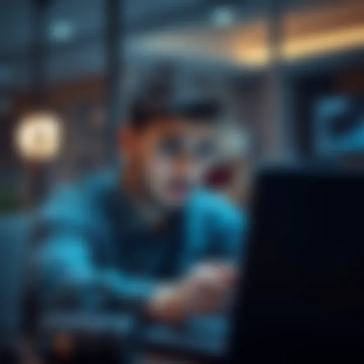 A person looks frustrated while trying to fix a wallet access issue on a laptop