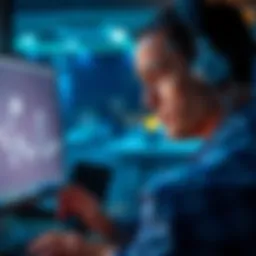 A person looking at a computer screen with a worried expression, showing frustration over migration delays in Pi Network.