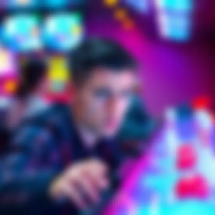 Frustrated player at mini bowling game A player looks disappointed while playing mini bowling, showing signs of frustration over glitches and scoring issues.