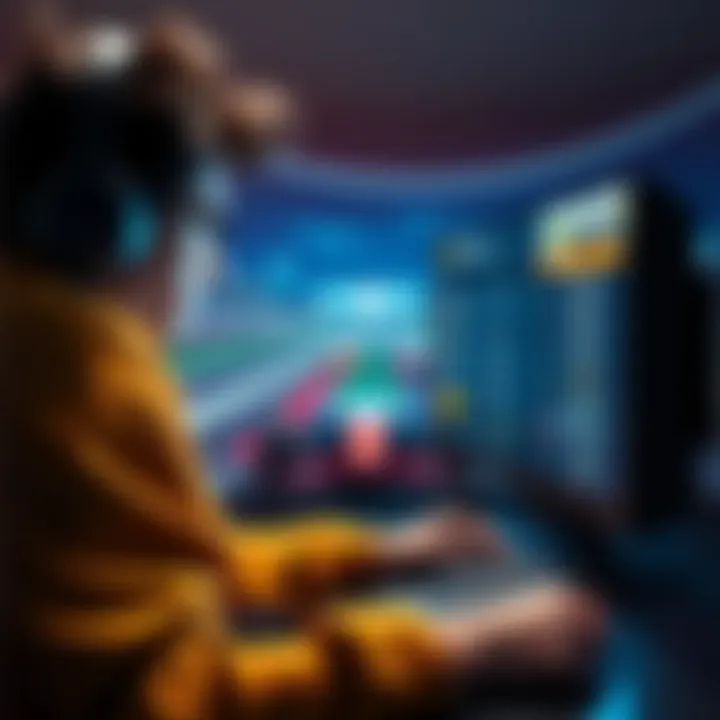 A gamer looking upset while playing a racing game on a computer, with race results on the screen showing a loss despite a lead position