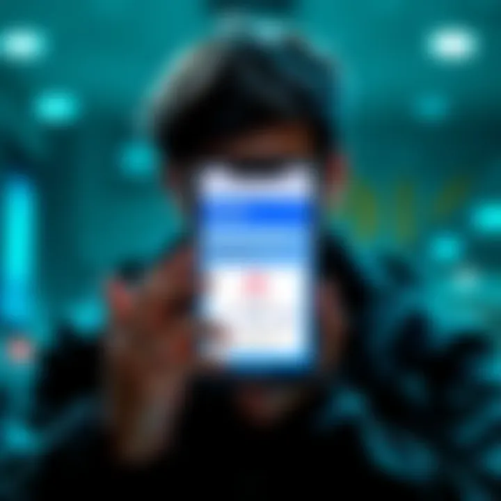 Frustrated Revolut user A person looking frustrated while using a mobile phone with the Revolut app on screen, showing a notification about being locked out after a deposit attempt