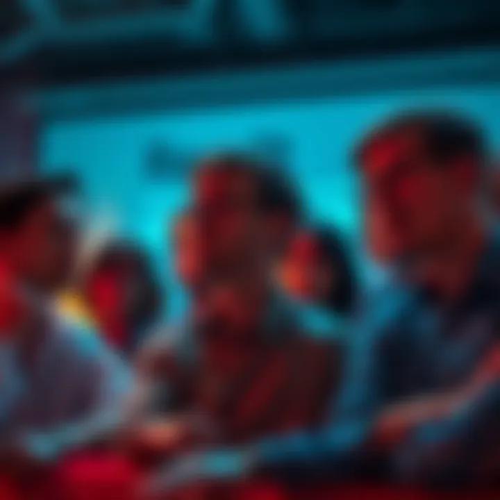 A group of frustrated people discussing Revolut account restrictions and changing deadlines, looking worried and upset