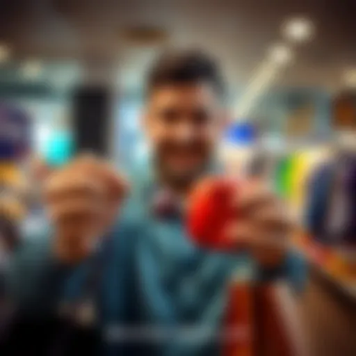 A frustrated person showing a faulty product after a purchase