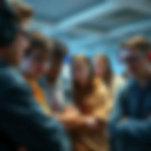 Group of college students expressing frustration about missed registration for hackathon