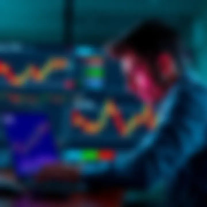 A person showing frustration while looking at cryptocurrency charts on a laptop, reflecting on selling ETH at a loss.