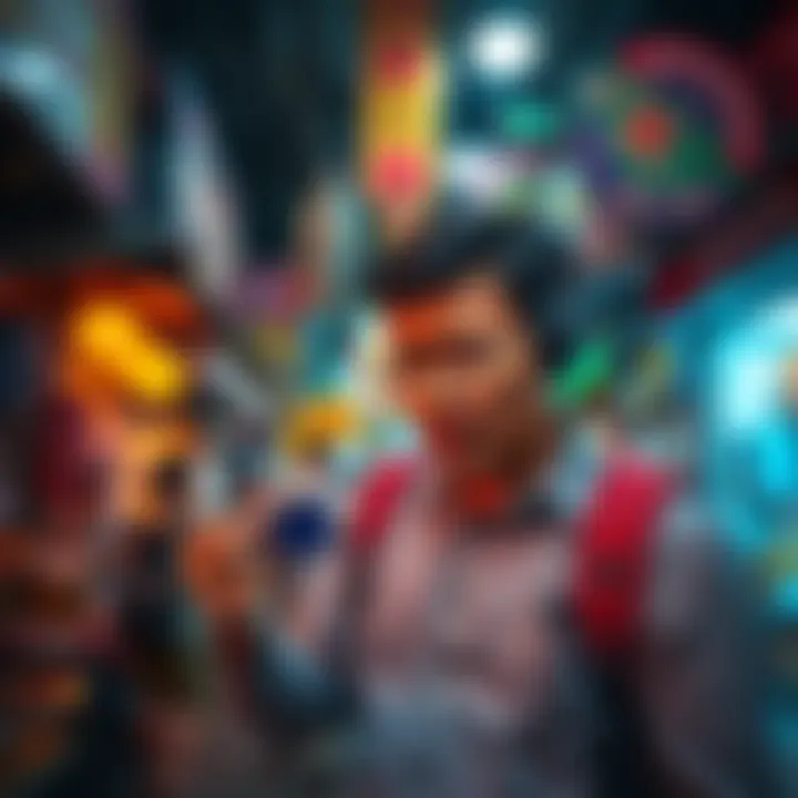 A traveler appears frustrated while checking their Revolut card in a busy Southeast Asian street market, with currency exchange signs in the background