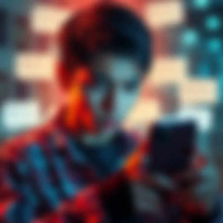 A person looking frustrated at their phone, surrounded by pop-up ads and error messages, illustrating app ad issues
