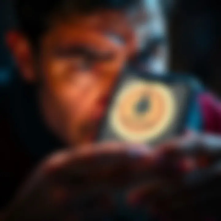 A close-up of a person looking confused while using the Cake Wallet app on their phone, with the Litecoin and Monero symbols visible on the screen