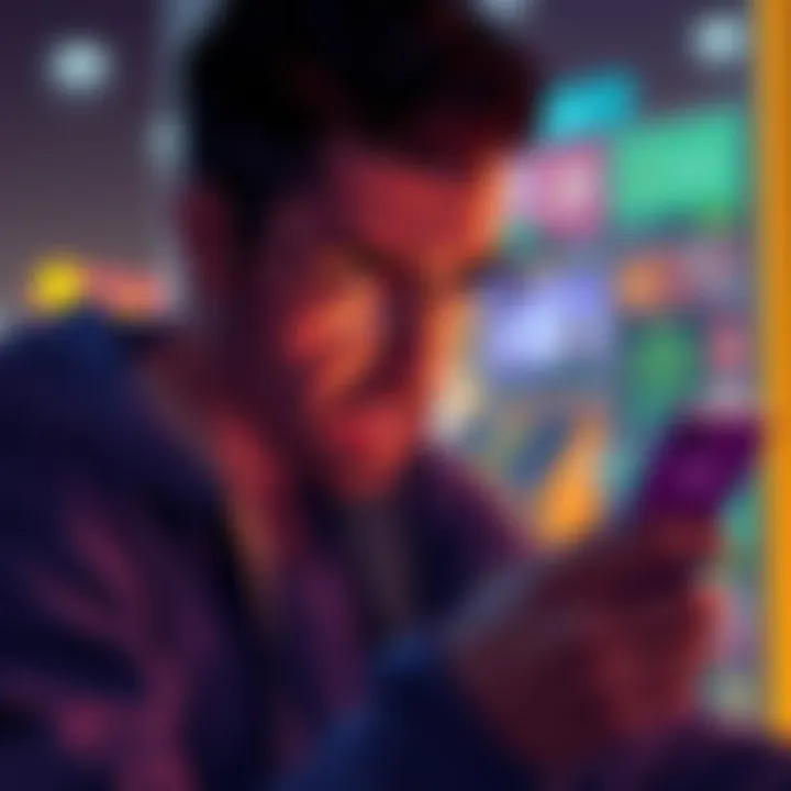 A person looking stressed while using their smartphone to make a card payment for cryptocurrency but facing issues with the transaction.