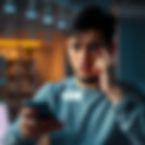 A person looks confused while holding a smartphone, showing the login screen with a failed photo verification message