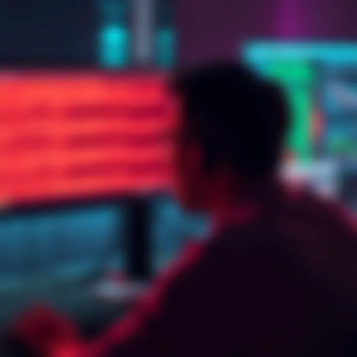 A person looking at a computer screen showing red error messages related to NDL missions, showing signs of frustration.