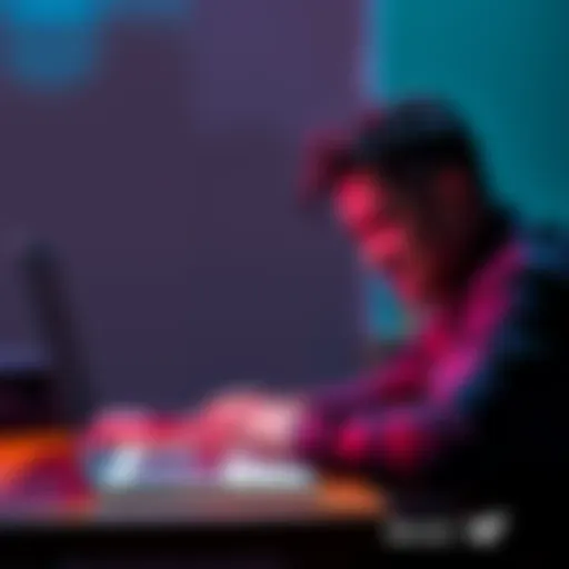 A frustrated business account holder looking at a closed laptop with Revolut logo on the screen, symbolizing account closure