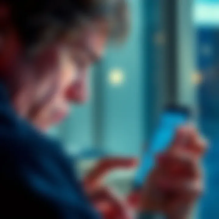 A person looking upset while checking their phone, showing a message that their Revolut account has been closed.