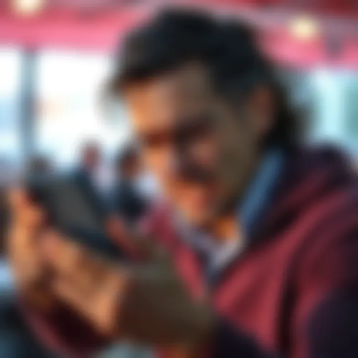 Frustrated user with smartphone A person showing frustration while holding a smartphone, indicating app issues after an update
