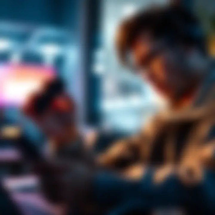 Frustrated user contacting support A long-time Curve user looking frustrated while using a smartphone to contact app support over a suspicious transaction issue.