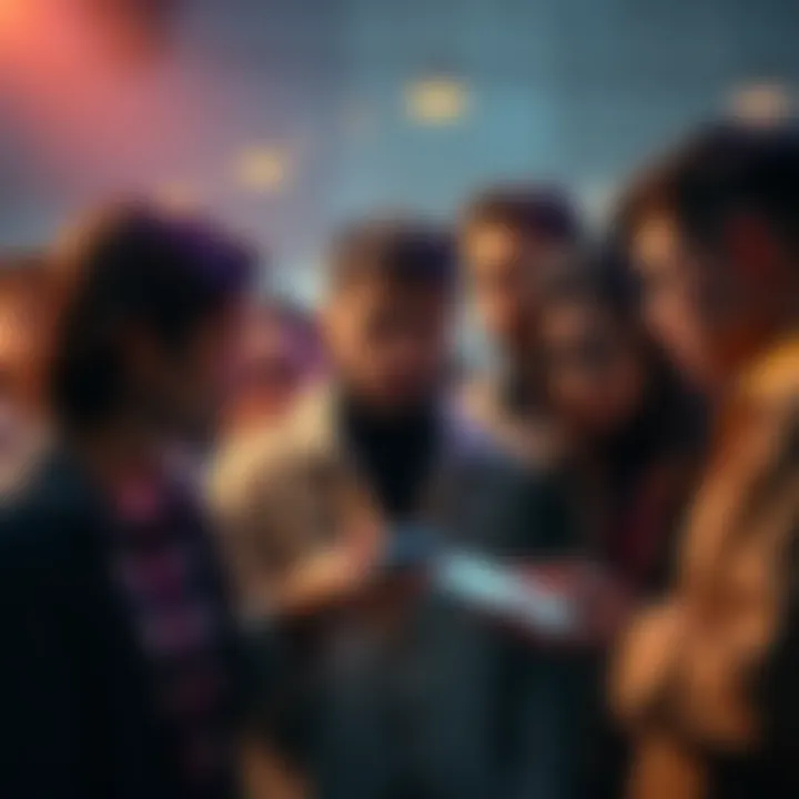 Frustrated Users Discussing App Issues A group of users expressing frustration over a mobile app feature, illustrating the impact of technical glitches on user experience.