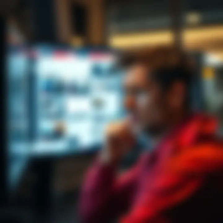 Person showing frustration while viewing complex ad formats on a screen