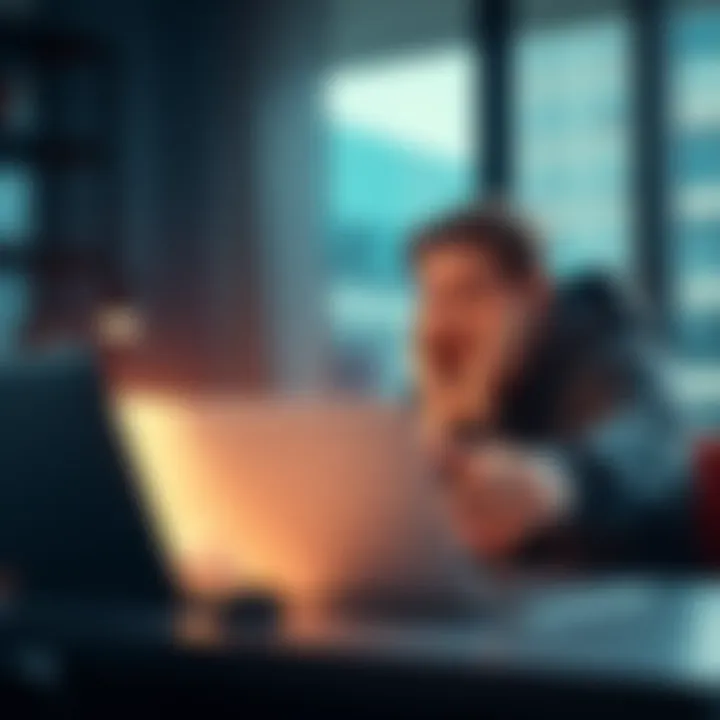 A web designer looks confused and frustrated while working on a laptop, showing issues with Gemini for Webflow.