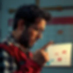 A salary worker frowning at a calendar filled with unexpected work shifts, symbolizing disruption of personal time