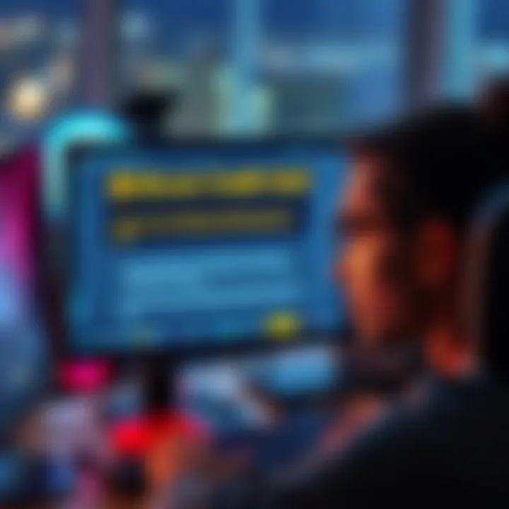 A frustrated person looking at their computer screen with a message about missing verification emails for a Bitcoin credit card sign-up.