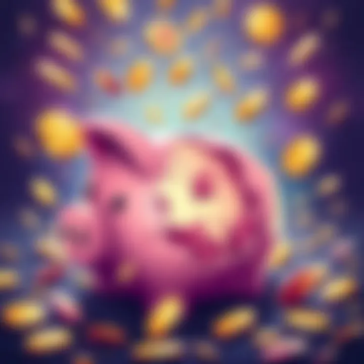 Illustration showing a broken piggy bank with falling crypto coins, symbolizing the financial loss from FTX's collapse