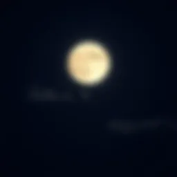 A bright full moon glowing in a clear night sky with a few scattered clouds