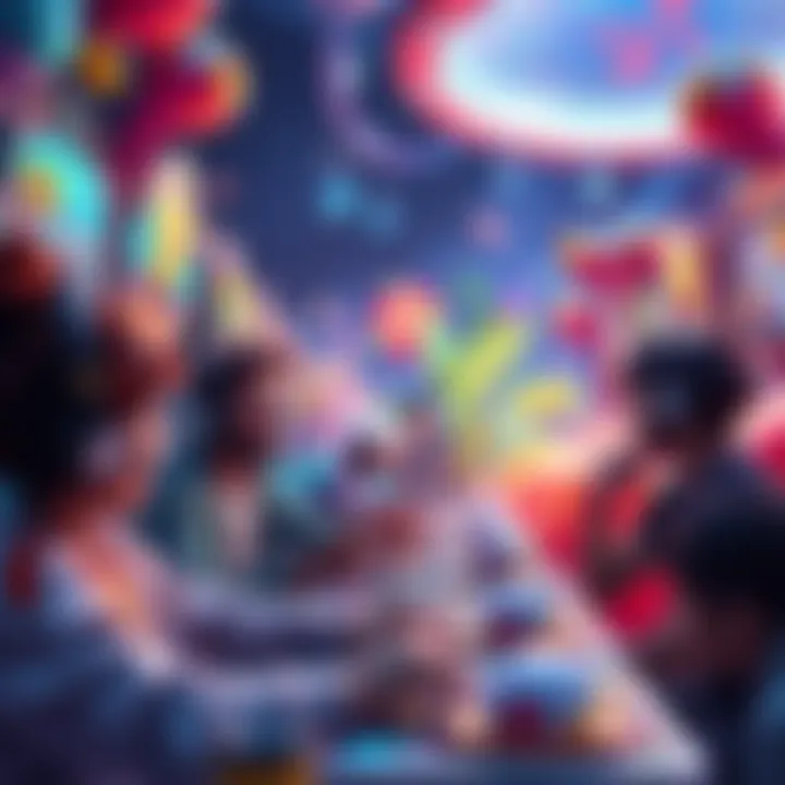 Players engaging with vibrant characters and exciting environments in a lively NFT game, highlighting enjoyment over profit.