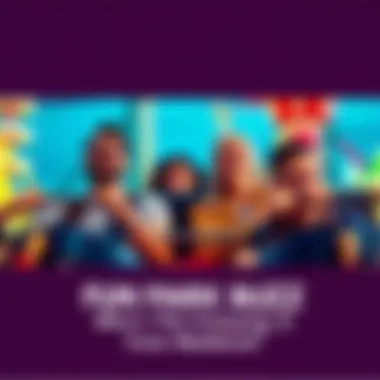 Group of people laughing and riding roller coasters at a fun park during the weekend