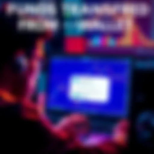 A worried person looking at a computer screen displaying a cryptocurrency wallet with an unexpected transfer notification.